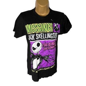 Disney Nightmare Before Christmas Missing Jack Skellington Graphic Tee Black XS